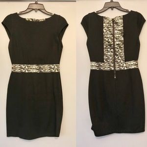 Alice + Olivia Paneled Black and Cream Mini Dress